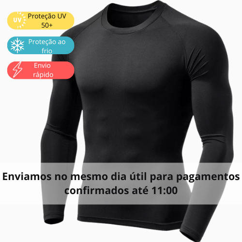 Camisa Térmica Masculina Proteção Uv 50+ Segunda Pele Camiseta Blusa Malha Fria Academia Manga Longa F7 NEW STYLE