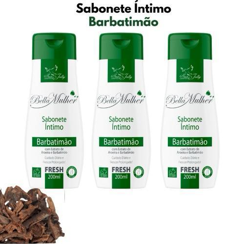 Kit 3 Unidades Sabonete Íntimo Bella Mulher Barbatimão 200mL San Jully