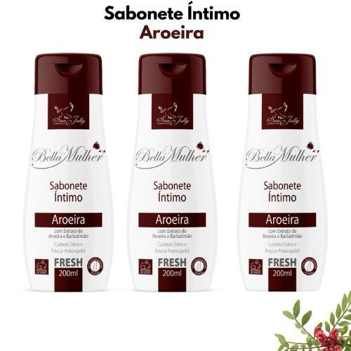 Kit 3 Un Sabonete Líquido Íntimo Bella Mulher Aroeira 200mL San Jully