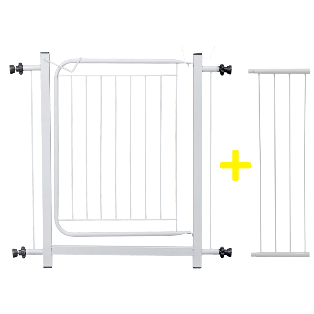 Portãozinho de Cachorro Grade de Segurança C/ Extensor Bebê Pet 75cm X 80cm A 100cm