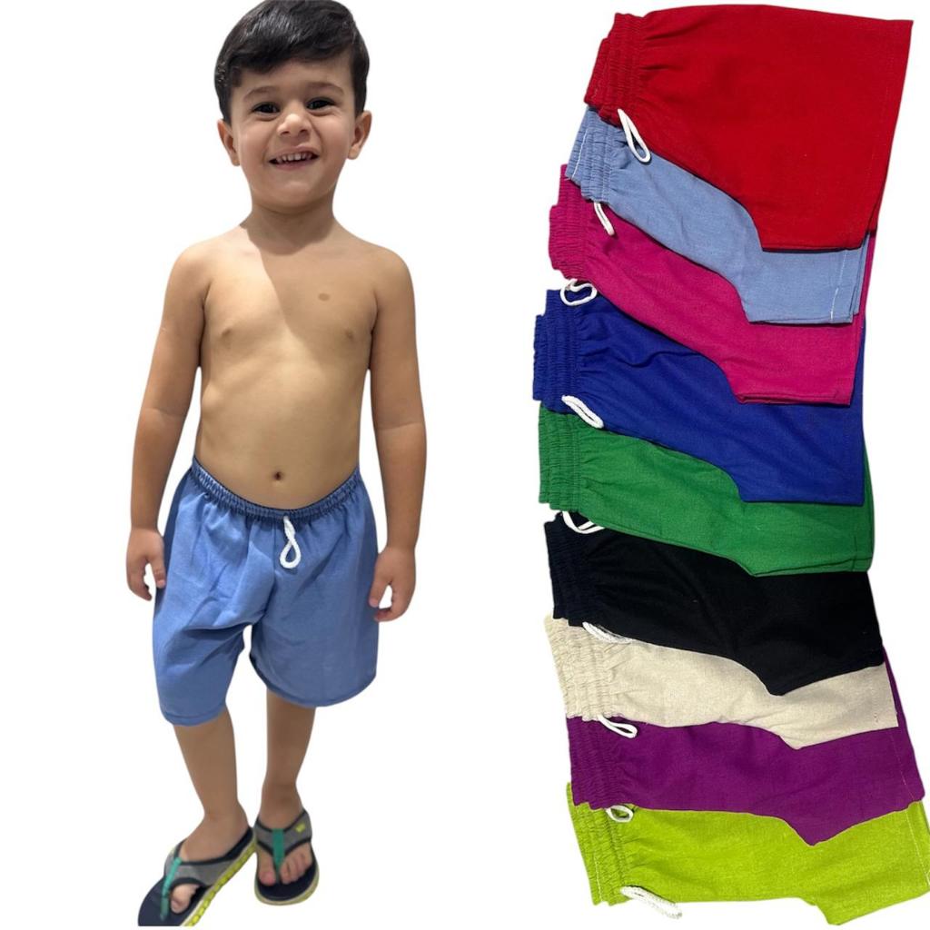 Short de linho infantil do 2 ao 10.