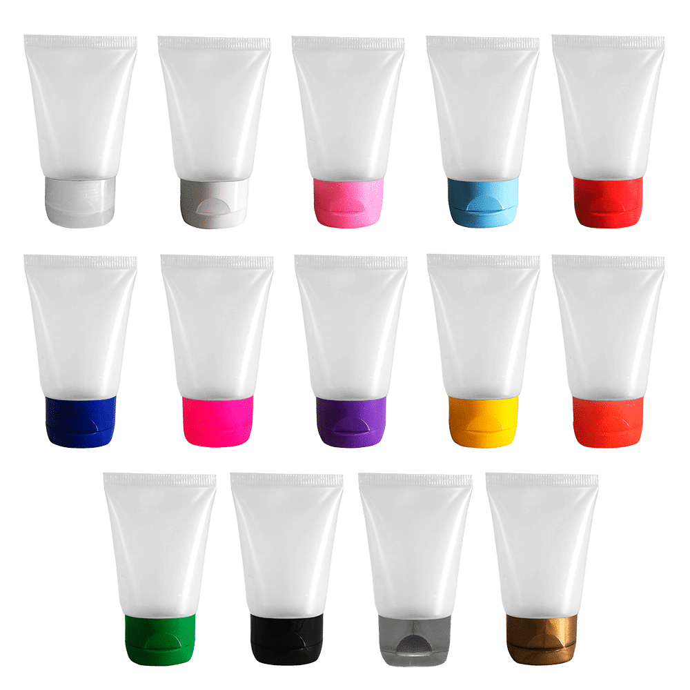 Bisnagas 30ml c/ Tampa Flip-Top – 10, 20, 30, 40 ou 50 un. p/ Lembrancinha Festa Personalizar