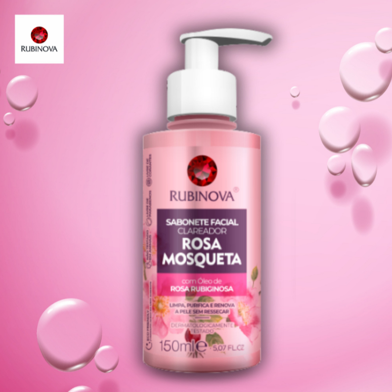 Sabonete Facial Clareador Rosa Mosqueta Limpeza Profunda 150ml - Skin Care - Rubinova