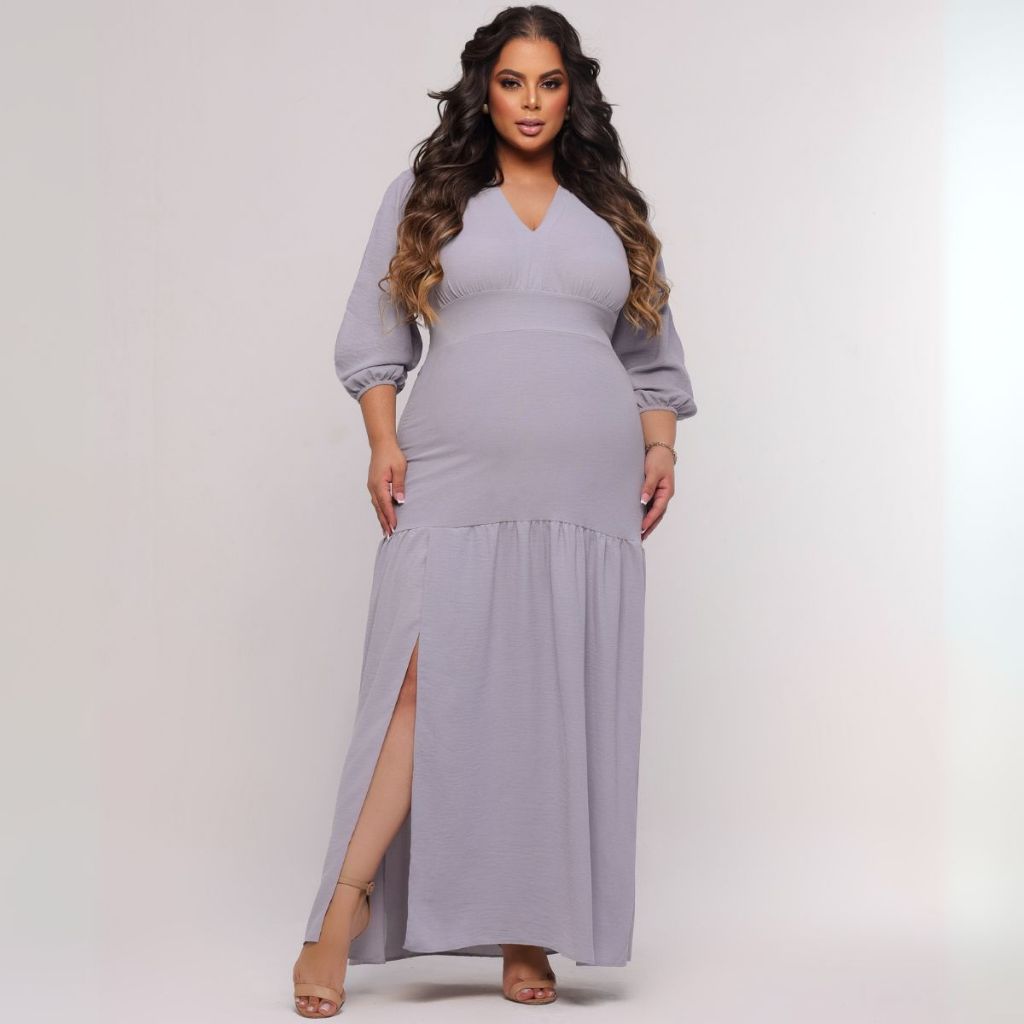 Vestido Feminino Plus Size Longo Elegante Madrinha Social
