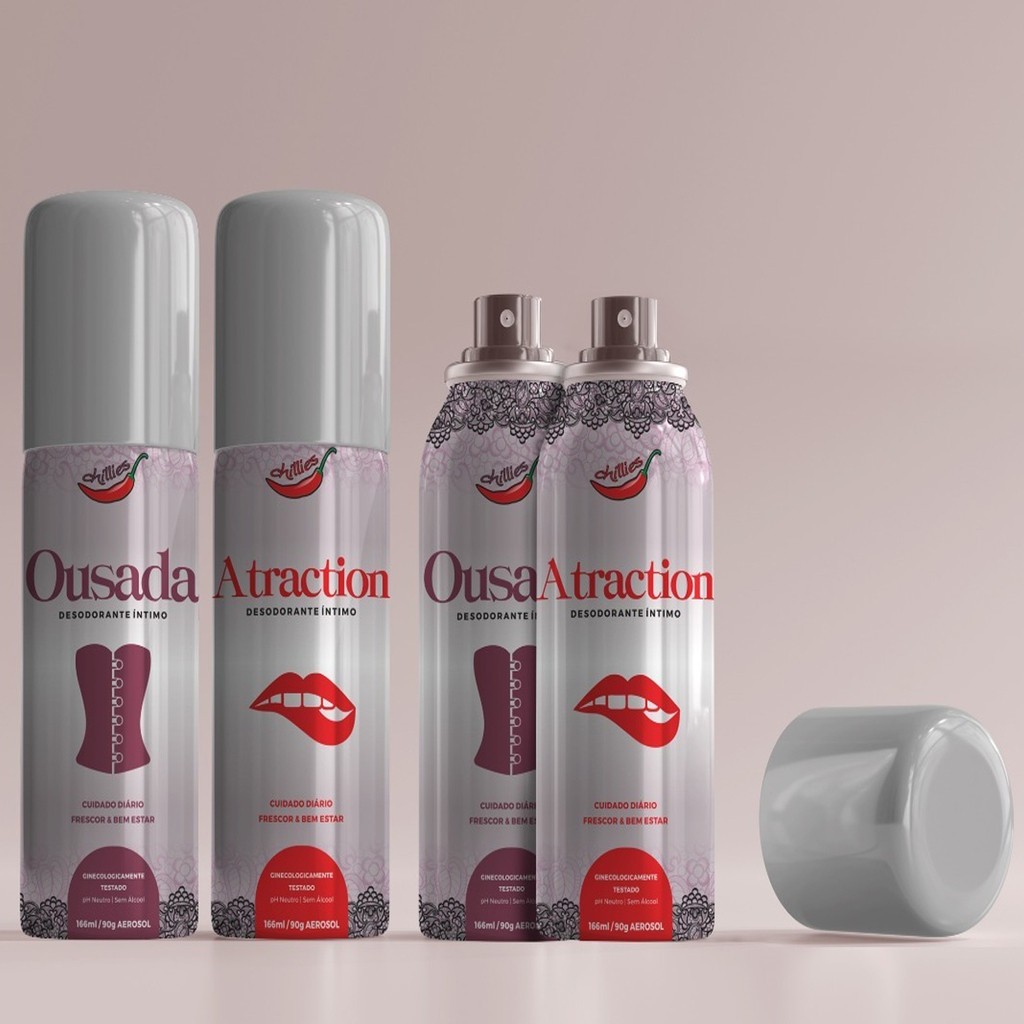 Desodorante Intimo Feminino Antitranspirante Spray Controle de Odor e Frescor pH Neutro 166ml Chillies