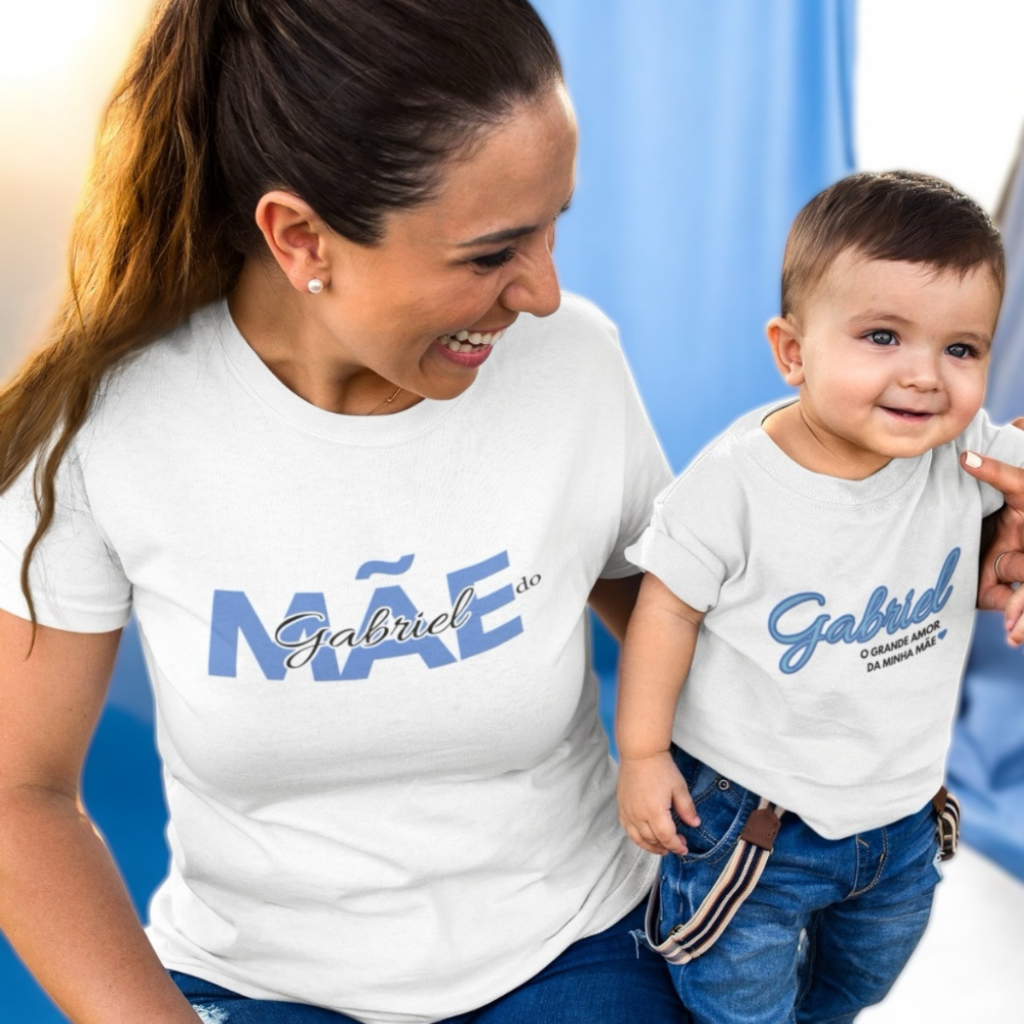 Kit Camisa Mãe e Filho Tal Mãe Tal Filha com nome