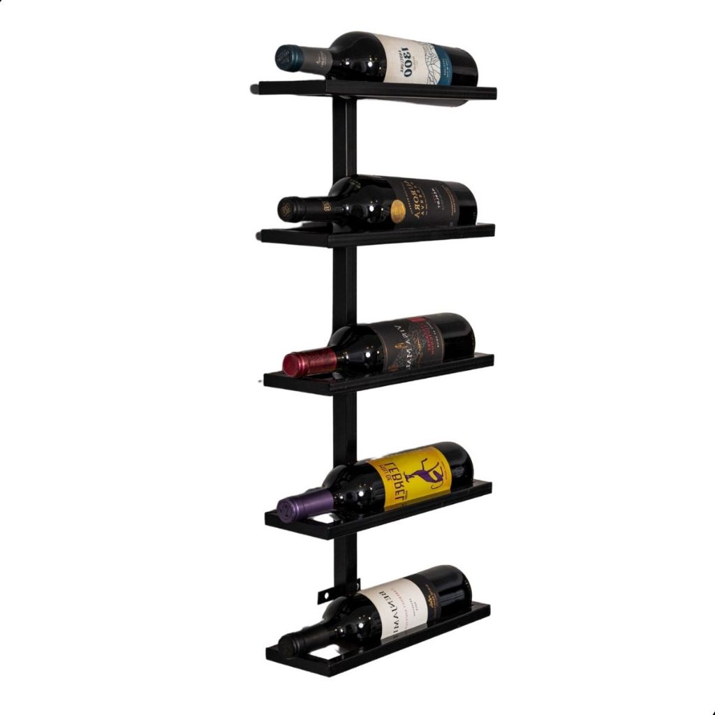 Suporte De Vinho Adega De Parede Supensa 5 Garrafa Cachaça