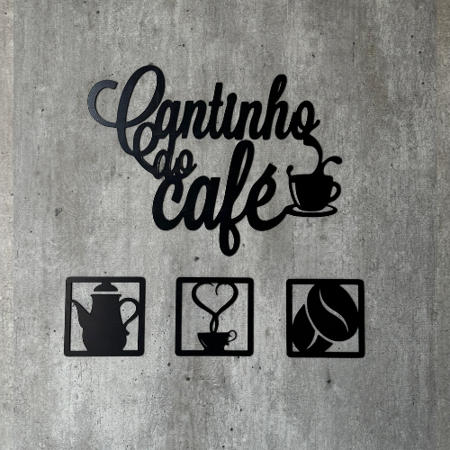 Placa Decorativa "Cantinho do Café" em Acrílico Espelhado Decoração