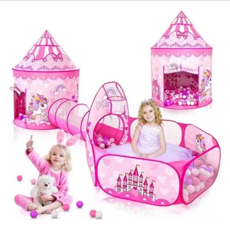 Tenda Toca Barraca 3x1 Playground Princesa Com Cesta Top10