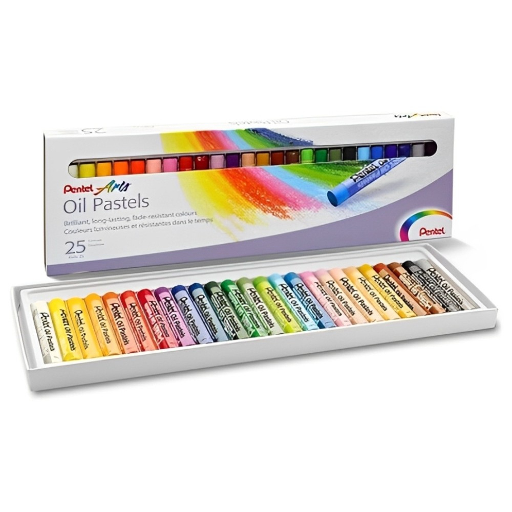 Giz de Cera a Óleo Pentel 25 Cores PHN-25 Profissional