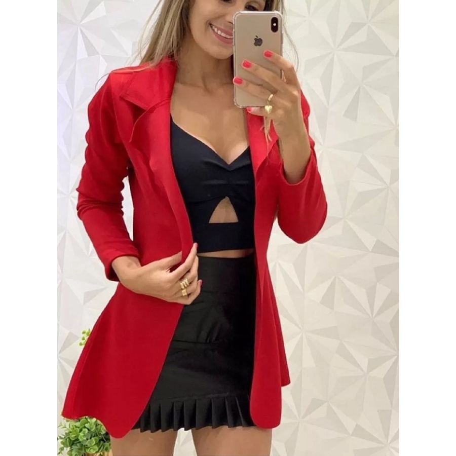 BLEIZER LONGO MAX neopreme  tendencia feminino