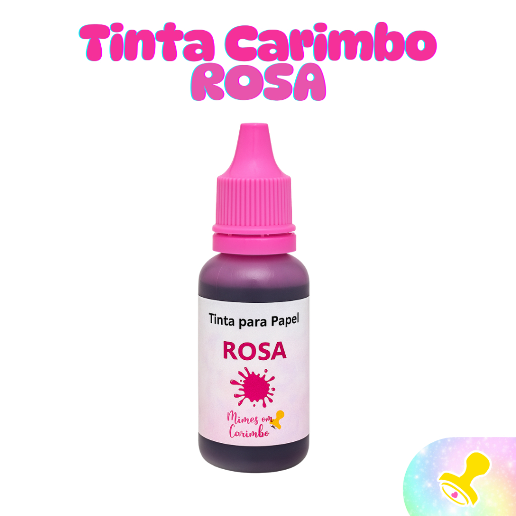 Tinta para carimbo ROSA colorida 25ml para papel recarga almofada Carimbeira Alta qualidade