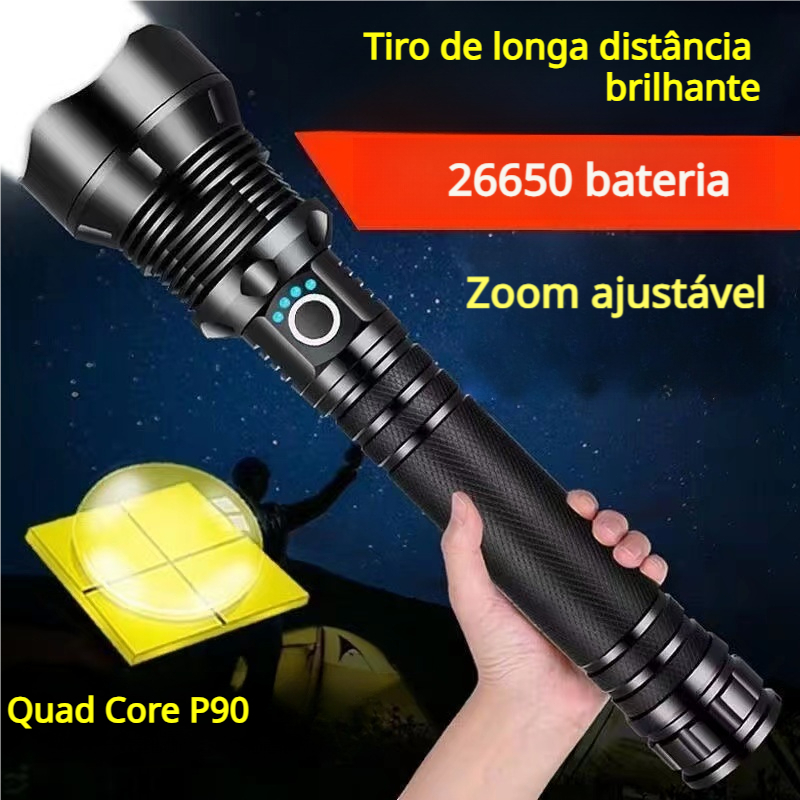 Lanterna Super Potente P90 P50-T9 Tática Camping Lâmpada De Iluminação De Longa Altitude