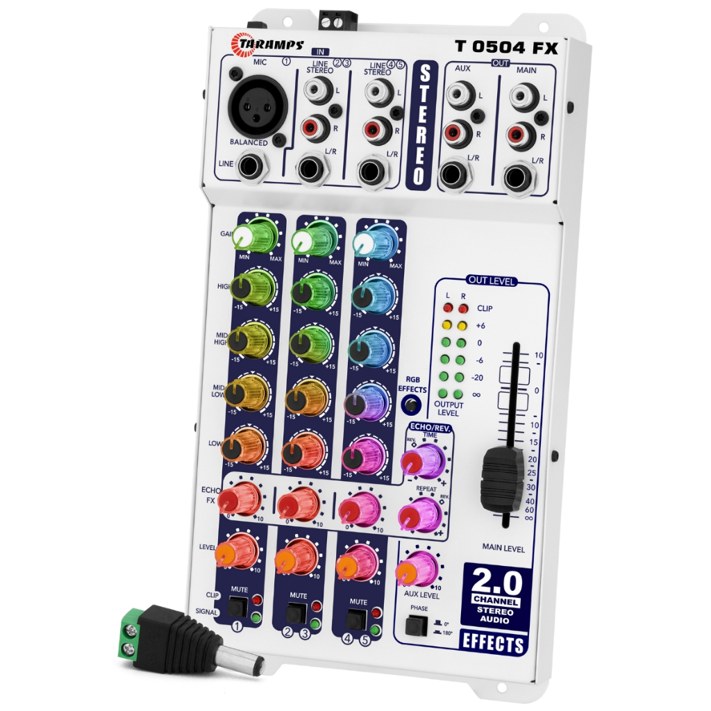 Mesa de Som Stereo T 0504 FX Multicolor 5 Canais Taramps