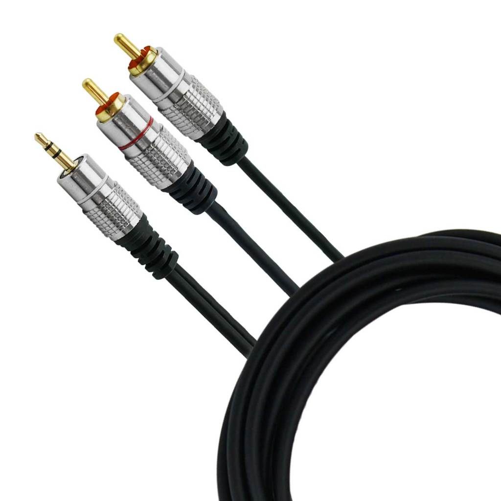 Cabo P2 Estéreo x 2 Rca Plug Metal Níquel Fits