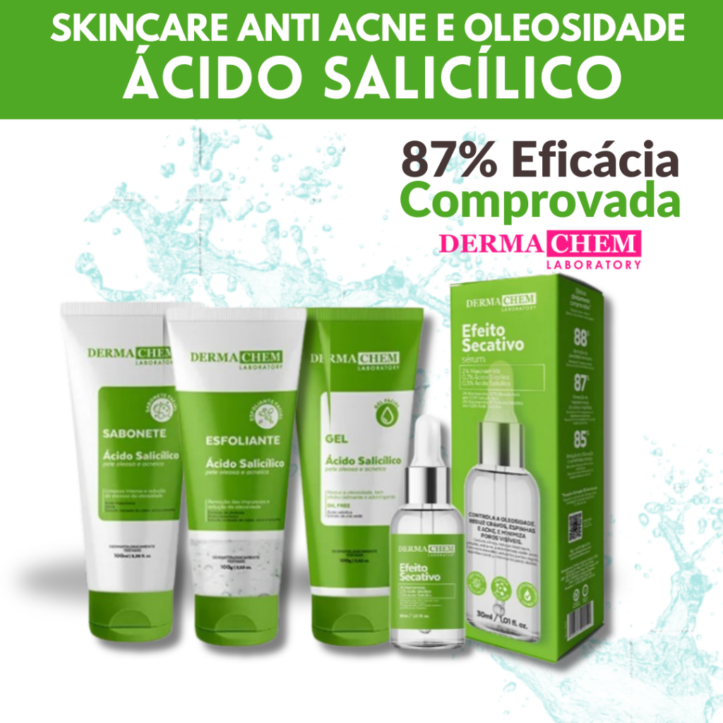 Kit Skincare Anti Oleosidade e Acne Salicílico + Sérum Secativo Dermachem