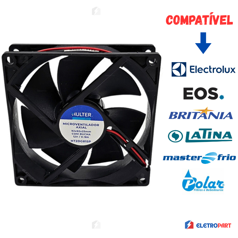 Cooler Para Bebedouro Purificador 92x92x25 12V