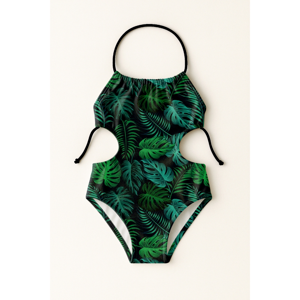 Maiô Infantil Frente Única Menina Feminino Moda Praia Natação Banho Estampas Florais E tropicais