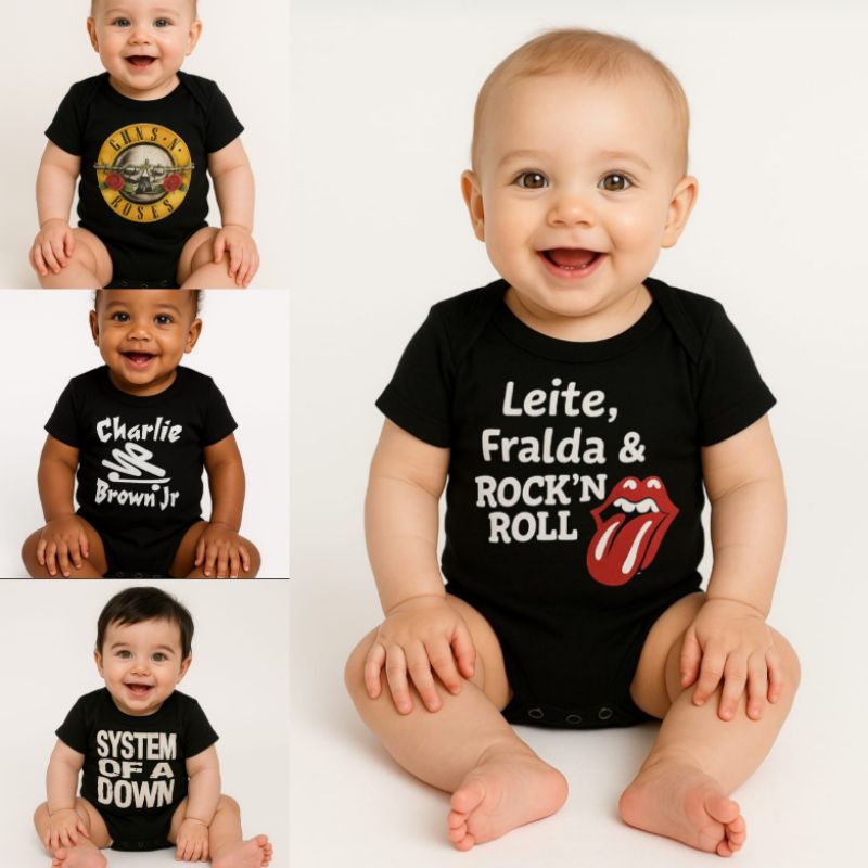 Body Personagem Rock and Roll Bebê