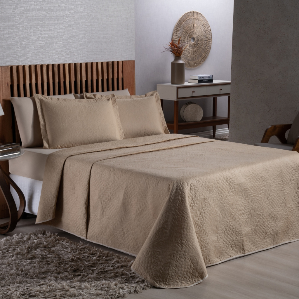 Colcha Cobre Leito Cama Solteiro Casal Queen Cores Lisas 400 Fios Micropercal Luxo - Avulso