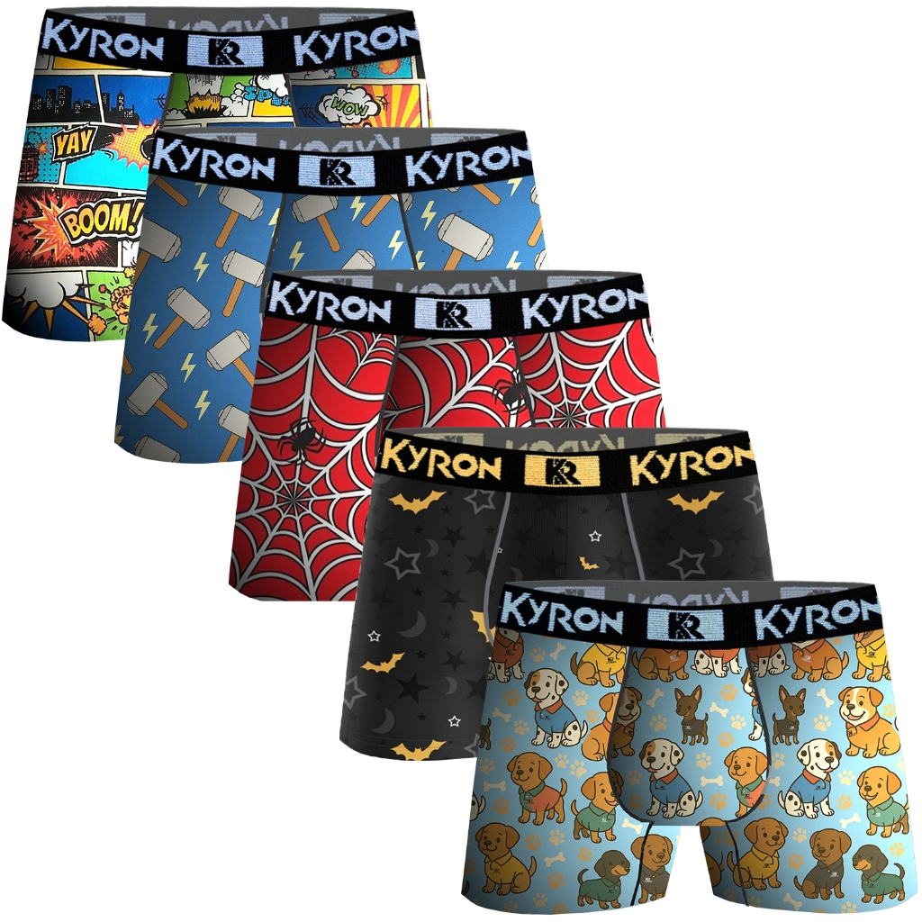 Kit 5 Unidades Cuecas Box Infantil Boxer Cueca Microfibra