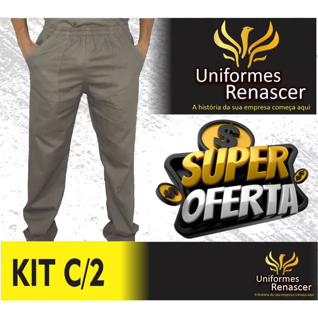 KIT COM 2 CALÇAS DE BRIM PARA TRABALHO  ALTAMENTE REFORÇADA