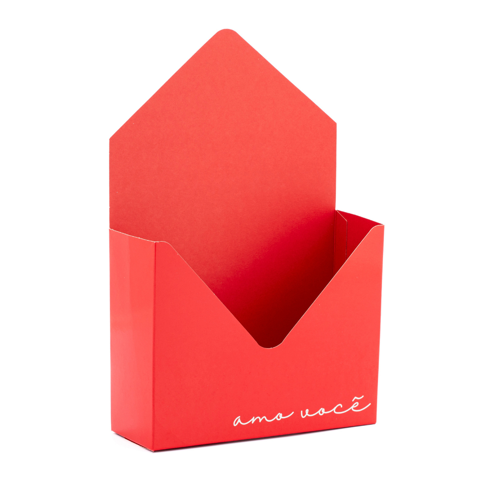 Embalagem Para Flores e Presentes Modelo Carta Envelope Amo Você (05 unidades)