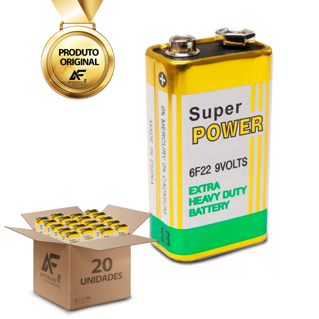 Kit Bateria 9v Super Power Original Multifunções 20 Peças