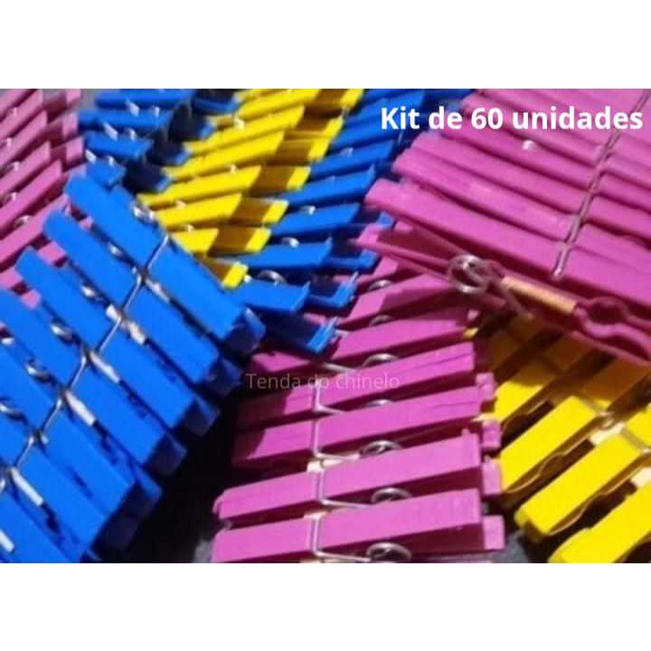 Pregador De Roupa Plástico KIT 60 Unidades Mais Resistencia - REF - 60