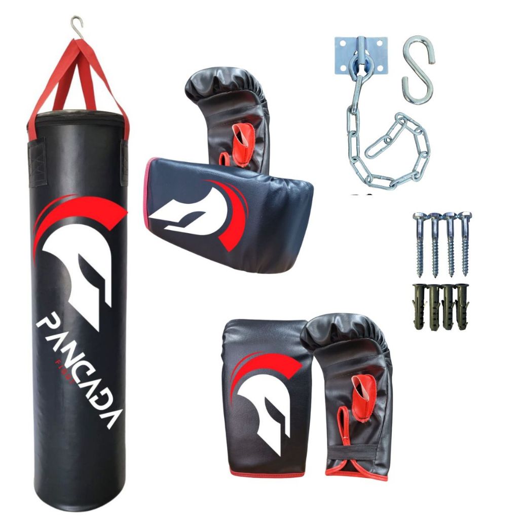 Saco De Pancada 160 cm + Suporte + 2 Luva Bate Saco Boxe Muay Thai  - Pancada Fight