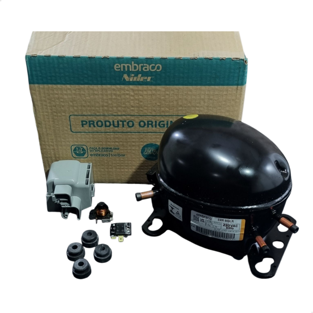 Motor Compressor Embraco 1/4+ R134a Emr80hlr 220v Geladeira refrigerador brastemp consul original