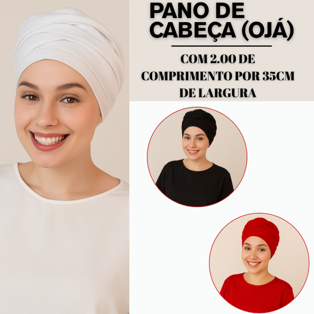 Pano de Cabeça Umbanda e Candomblé Reto Com Renda Premium 2.00 Metros de comprimento 75cm de largura