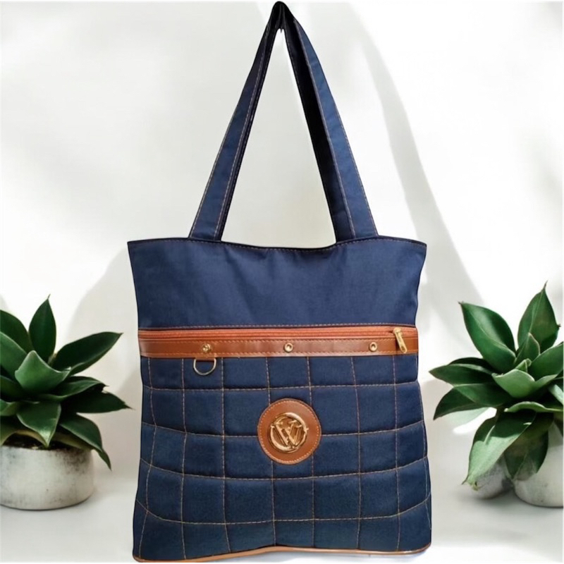 Bolsa Feminina Pano Tecido Oxford Grande Alça Ombro/Lateral