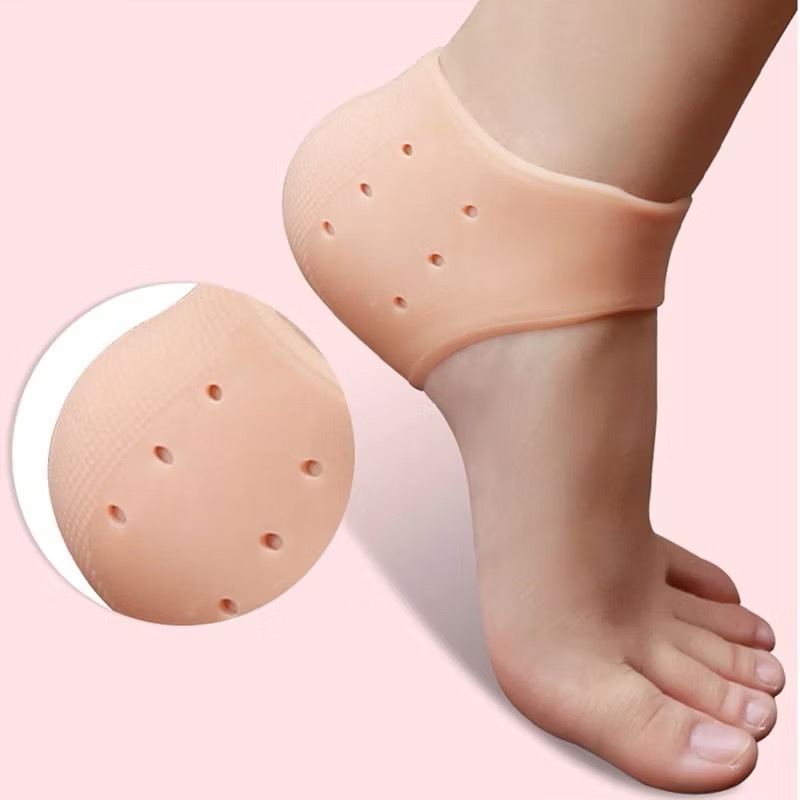 Par de Meia Palmilha Silicone Gel Protecao Ortopedica Esporao Calcanhar Fascite Tamanho Unico