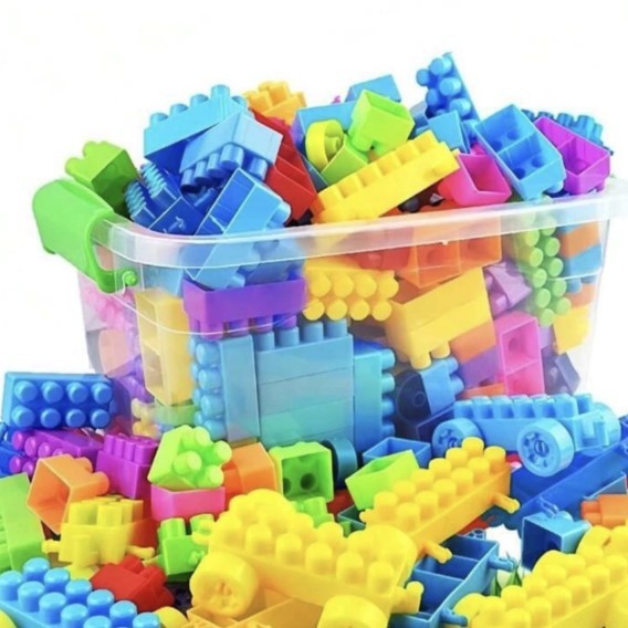 140 Blocos De Montar Super Coloridos Carrinho + Rodinhas - educacional