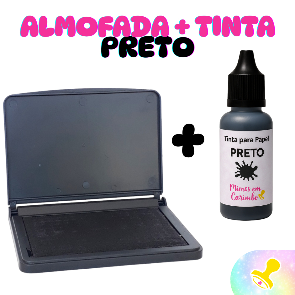 Almofada carimbo coloridas embalagens carimbos carimbeira número 3 10x6cm rosa vermelha verde pink preta sem tinta azul