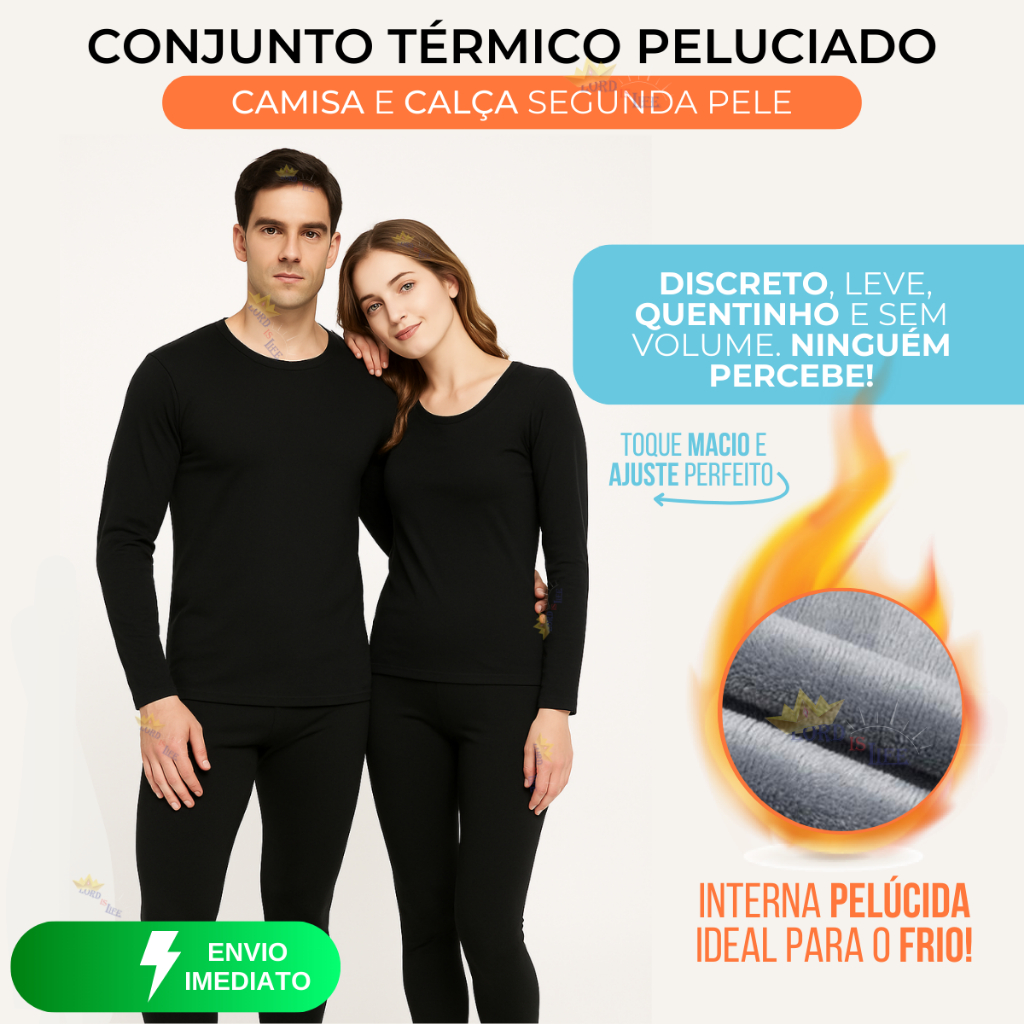Conjunto Inverno Segunda Pele Feminino / Masculino Camisa Termica Masculina Calça Térmica Feminina