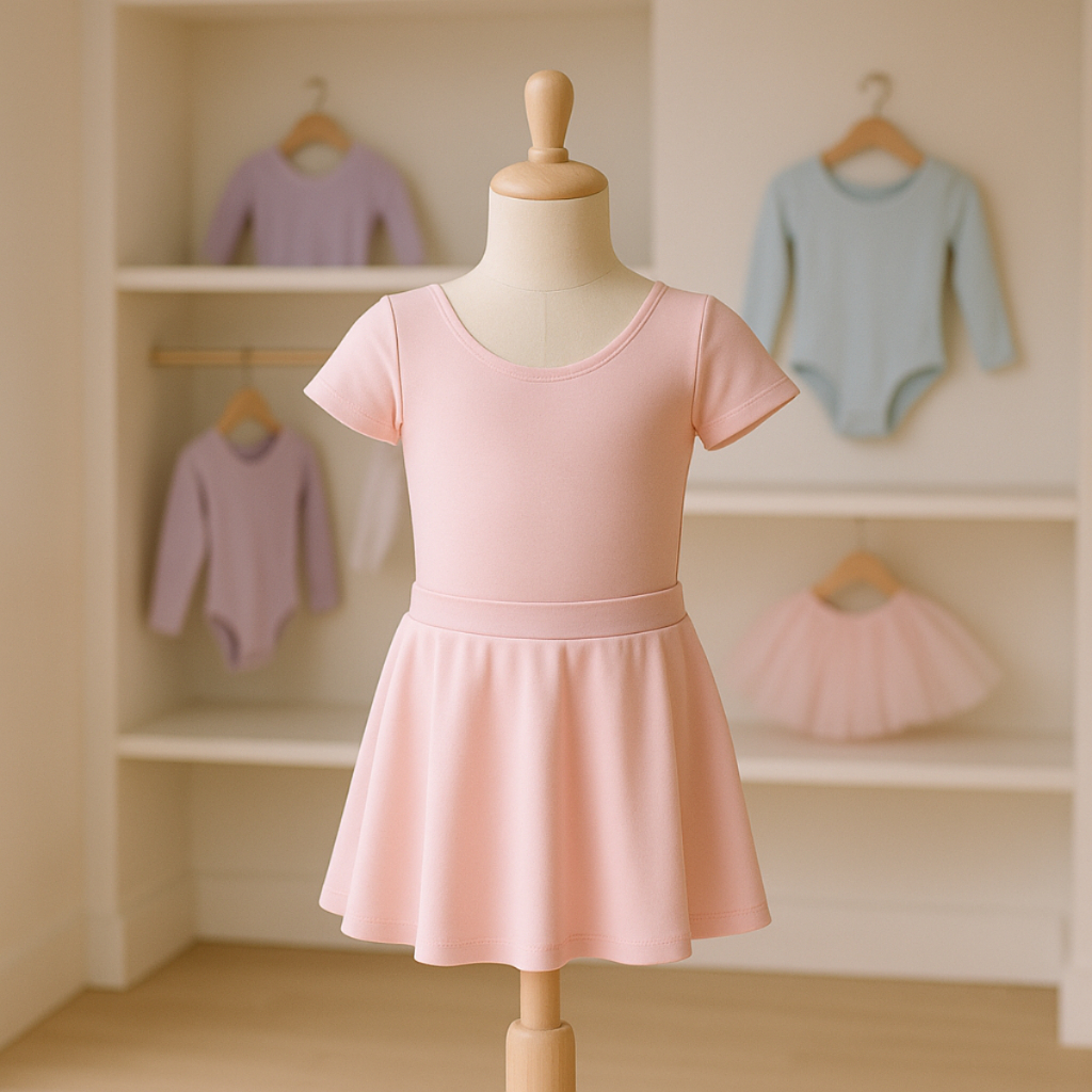 KIT Collant Colan Body Ballet Balé Uniforme Manga Curta + Saia Cós (envio imediato)
