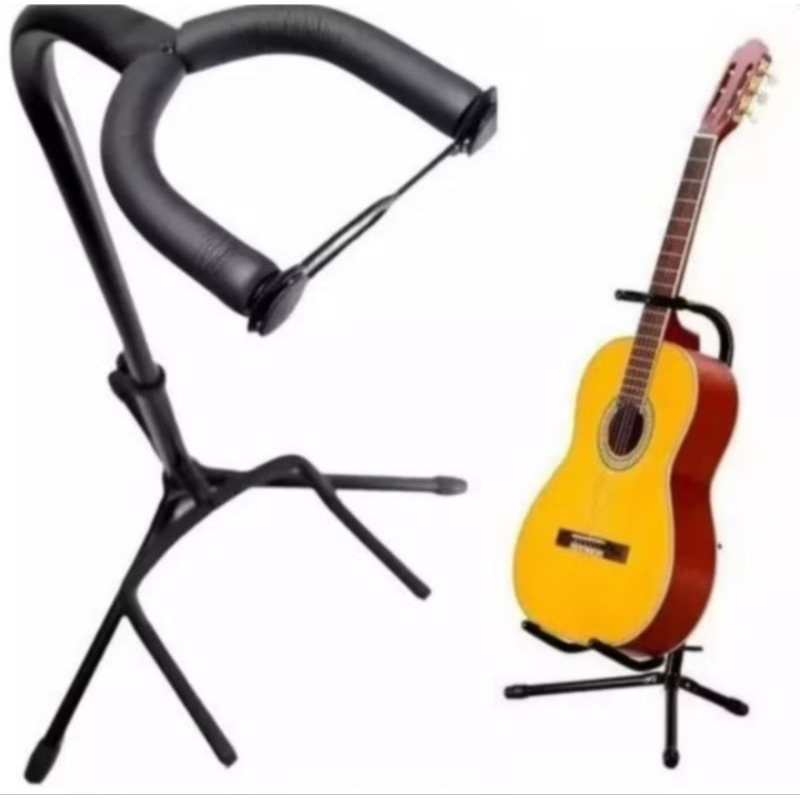 Suporte Para Violão Guitarra Baixo Viola - Tubular - Pedestal Suporte de Chão com Trava