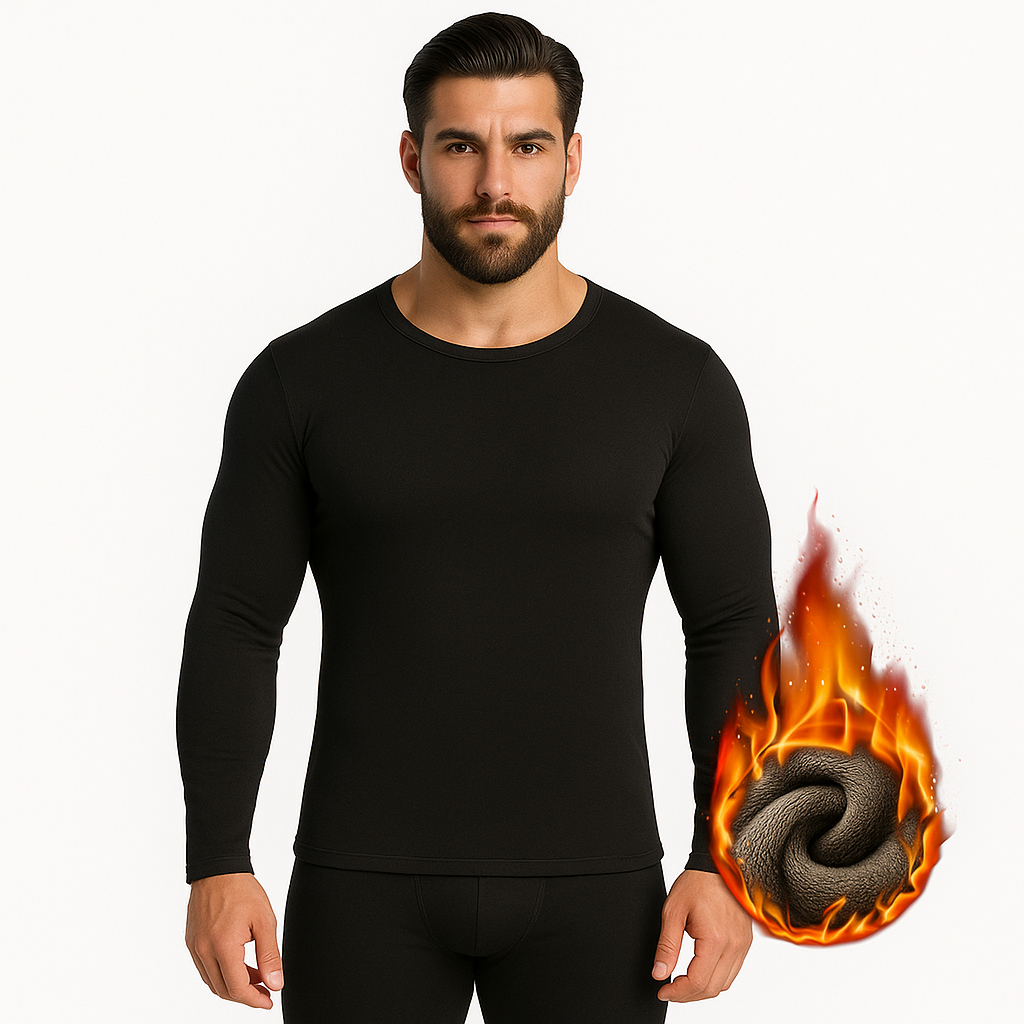 Camisa Térmica Segunda Pele Preta Masculina Elastano  Lisa Peluciada