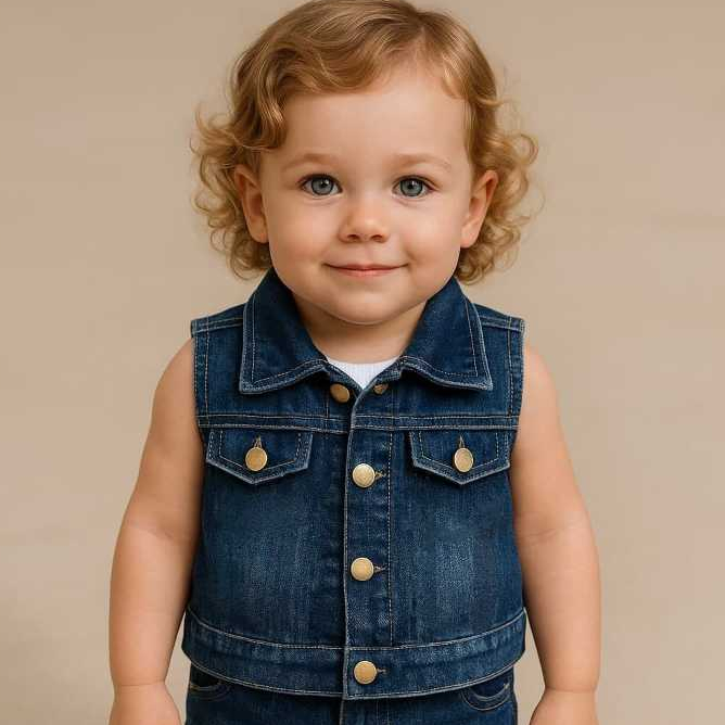COLETE JEANS INFANTIL DE BEBÊ MENINA DESPOJADO E CASUAL PARA O DIA A DIA  DO 01 AO 08