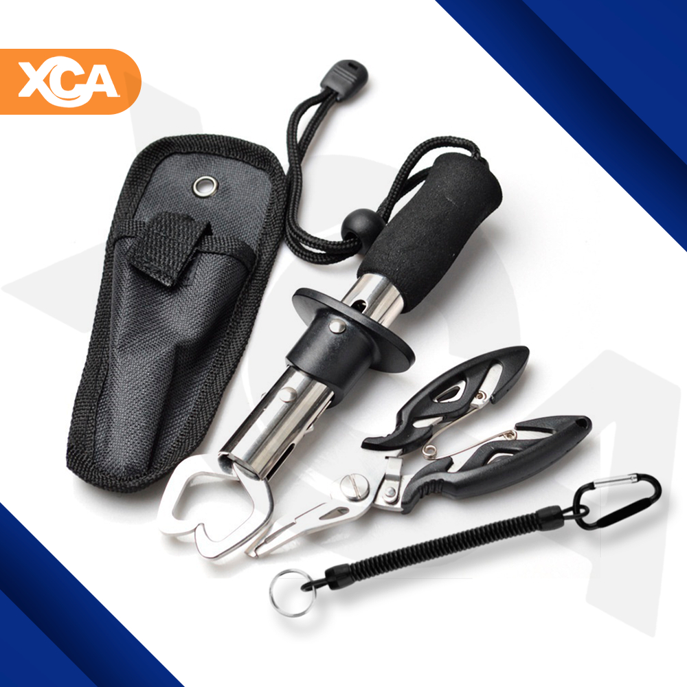 Kit Alicate de Pesca Multifuncional – Bico Curvo + Tira-Lábios, Conjunto Completo