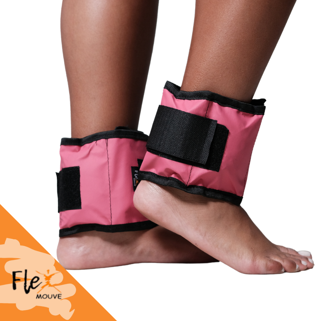 Caneleira de Peso 1kg Rosa Tornozeleira Academia Fitness Ajustável Treino Musculação (1 Unidade ou 1 Par)