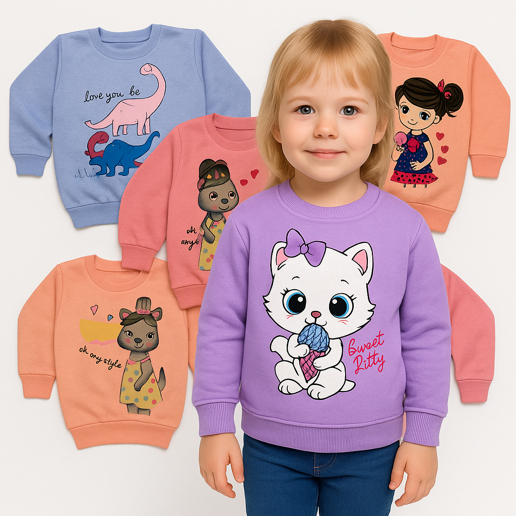 Kit 1 ou 2 Casacos de Moletom Infantil Menina Inverno Casacos feminino inverno Casacos de Moletom Manga Longa Flanelado