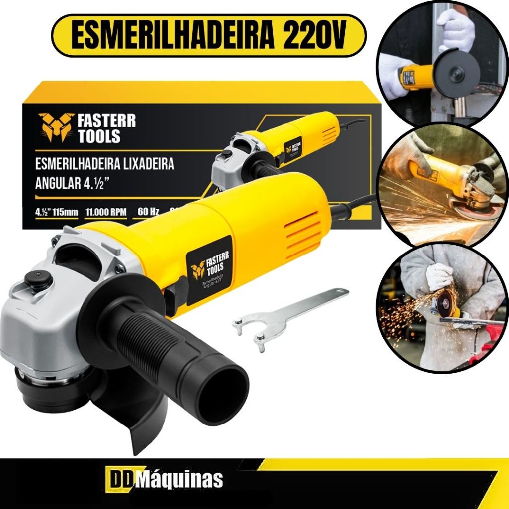 Esmerilhadeira Lixadeira Angular Profissional 220V 820W 11000 Rpm FST044 - Fasterr