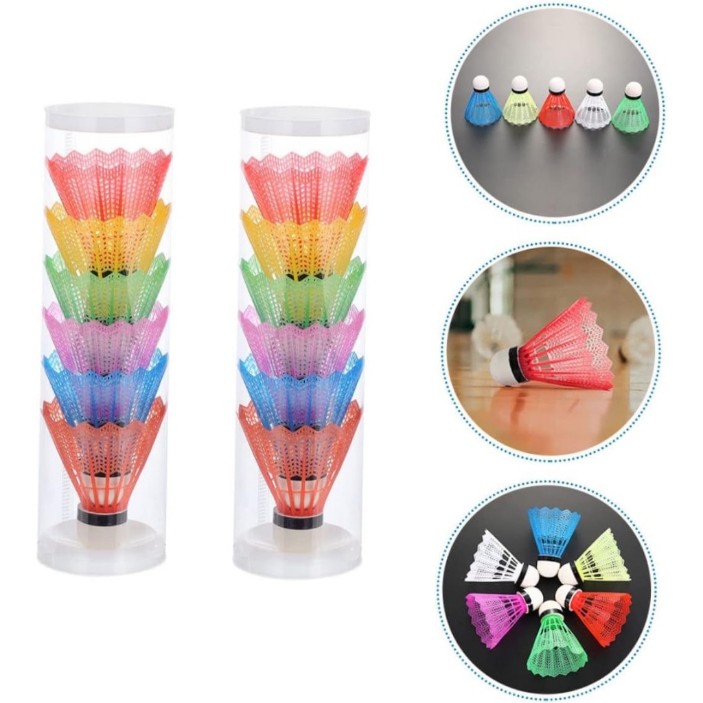 6 ou 12 Peteca Badminton Coloridas - Kit Esportivo