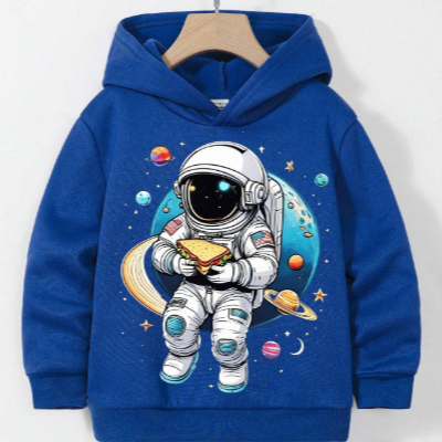 Moletom Astronauta Infantil Menino Menina Grosso com Capuz Flanelado e Quentinho