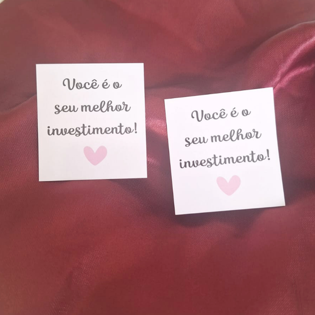 MINI CARTÃO FRASE MOTIVACIONAL EVANGÉLICA CRISTÃ MIMO PARA SEU CLIENTE VOCÊ É SEU MELHOR INVESTIMENTO