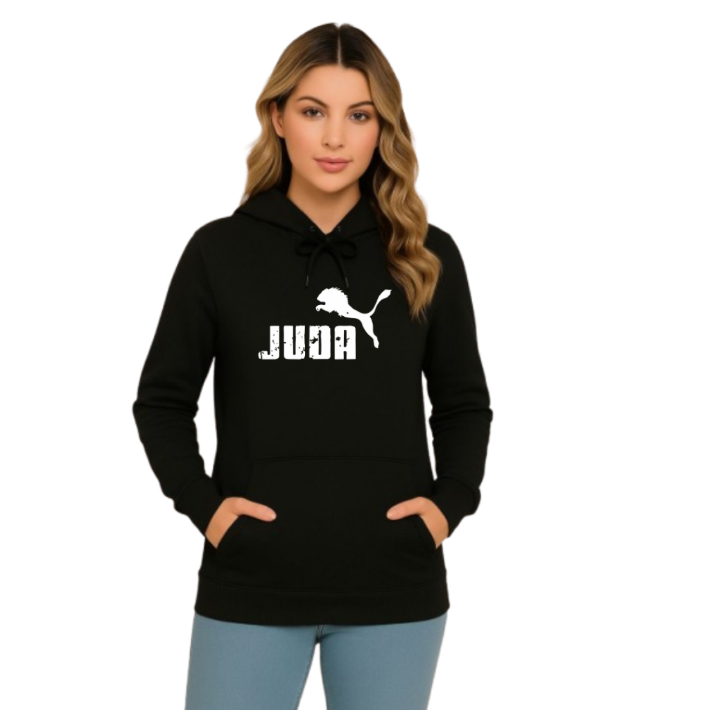 Blusa/Moletom Feminina Judá Estilo Flanelado C/Capuz Moda Crista