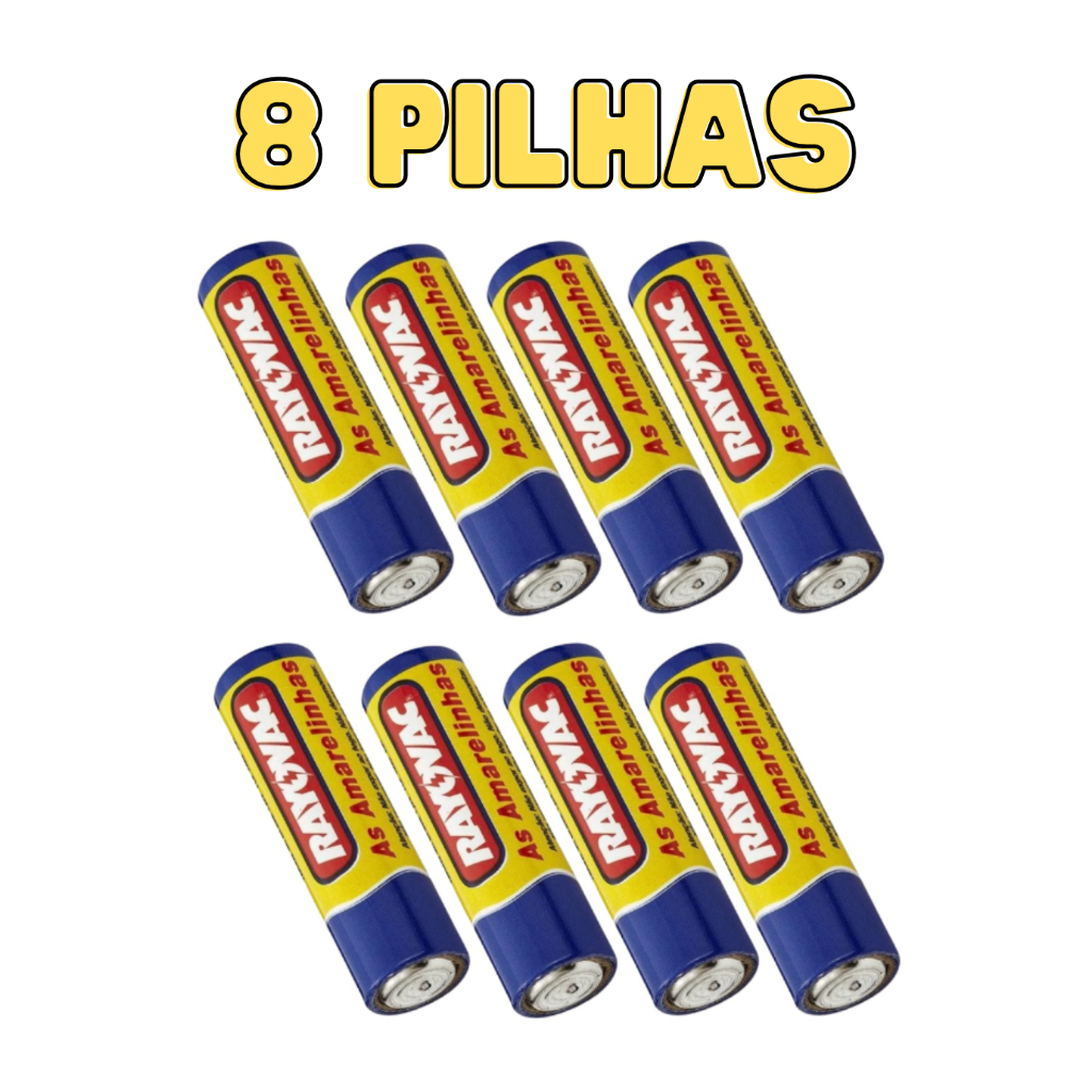 Pilha AA Comum 8 Unidades Rayovac Amarelinhas
